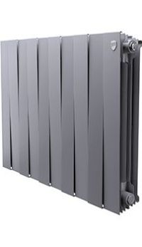 Радиатор биметаллический ROYAL THERMO PianoForte 500 10 секций, бок. подк. 800/591 Silver Satin