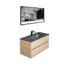 Комплект мебели ARMADI ART Vallessi 80 дуб светлый матовый/раковина антрацит