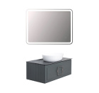 Комплект мебели со столешницей TONI ARTI Cantu+Noche 80 серый матовый, ручка хром