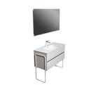 Комплект мебели ARMADI ART Vallessi 100 кашемир матовый/белая раковина и ножки